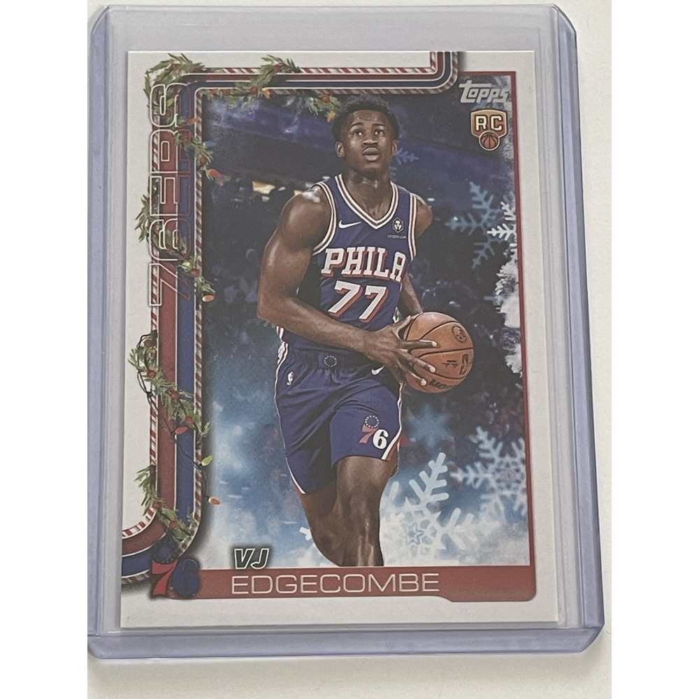2025-26 Topps Holiday Basketball VJ EDGECOMBE RC Holiday Back SSP #SSB-VE